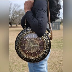 Diophy Vintage Clock cross body/hand bag